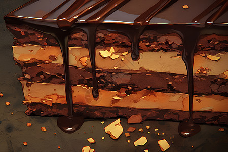 巧克力蛋糕的插画图片