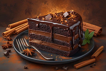 香浓多层巧克力蛋糕图片