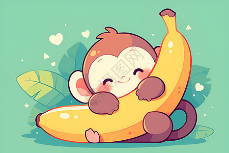 拿着香蕉的猴子图片