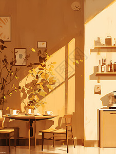 阳光下的咖啡馆图片
