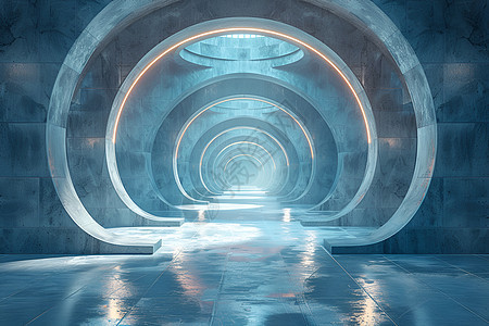 圆形拱门隧道图片