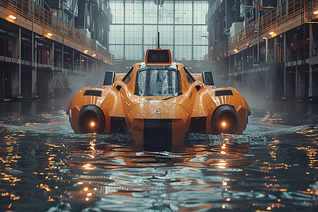 水面上的未来汽车图片