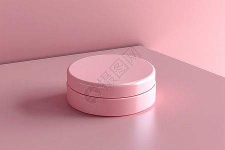 粉色盒子置于粉色背景上图片