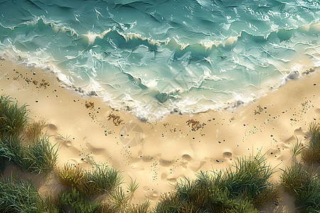 海风吹拂的沙滩图片
