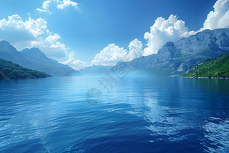 美丽的湖泊与山脉图片