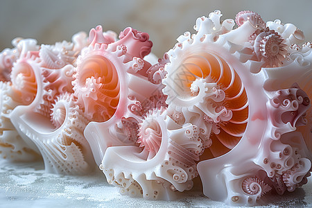 精致的海螺雕塑图片