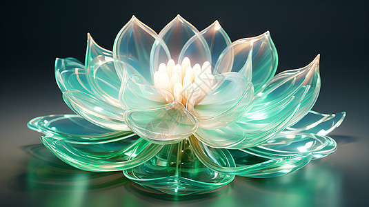 透明的翡翠莲花图片
