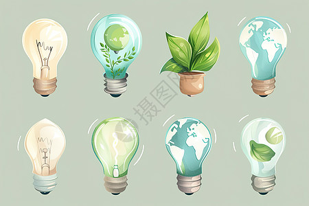 植物和灯泡图片