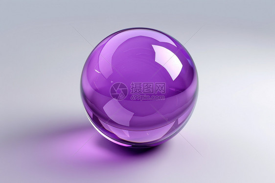 透明紫色玻璃球图片