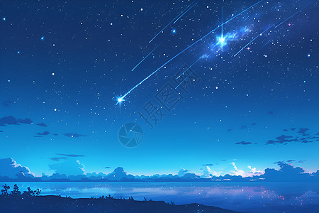星星划过夜空图片
