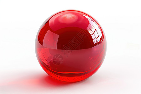 红色球体与白色背景图片