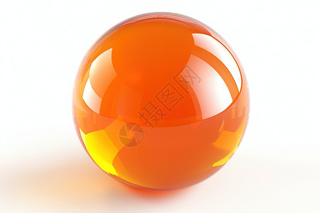 阳光照耀的橙色玻璃球图片