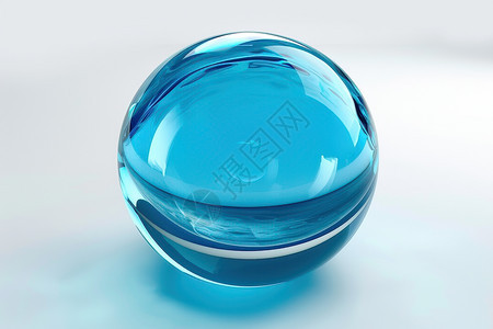 蓝色玻璃球图片