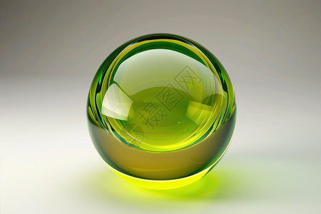 桌上的绿色玻璃球图片