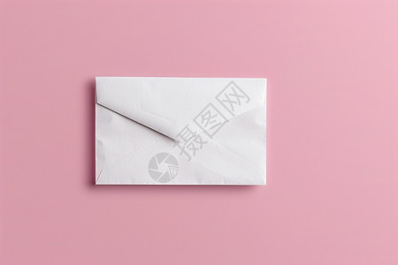 粉色背景下的白色信封图片