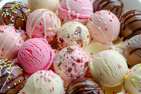 冰淇淋碗洒满了糖果图片