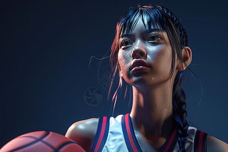篮球女子的肖像图片