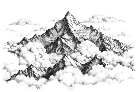云雾环绕的山脉图片