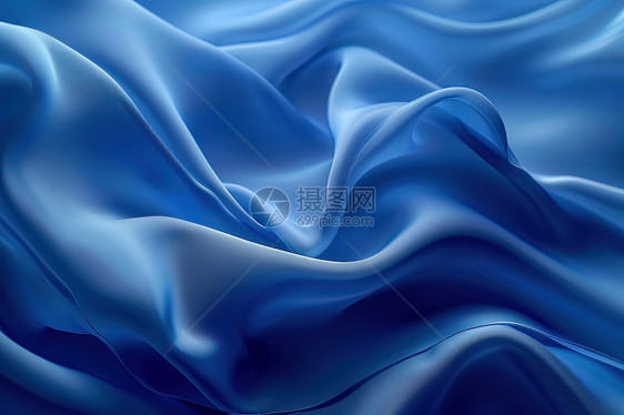 蓝色波纹布料图片