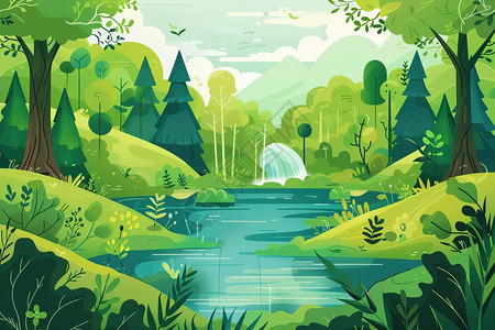 童话森林插图图片