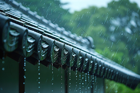 雨水浸湿了建筑图片