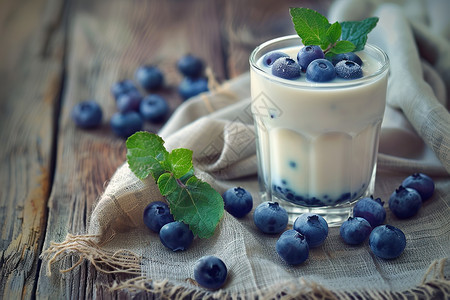 蓝莓薄荷牛奶图片