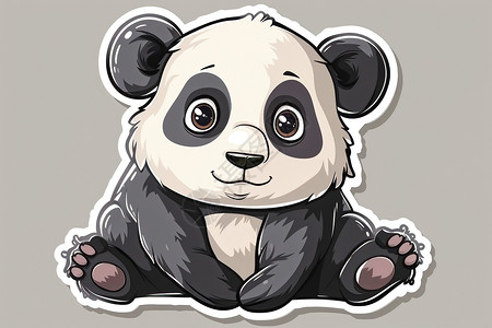 萌趣熊猫贴纸图片