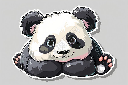 卡通熊猫贴纸图片