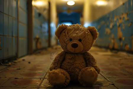 走廊中的小熊图片