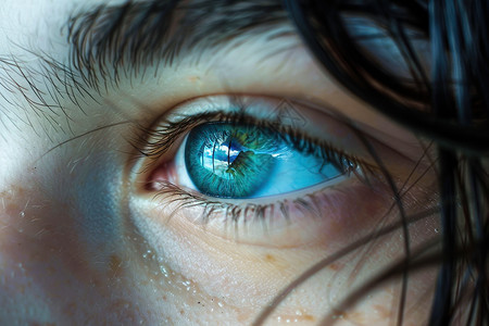 女人的蓝色眼睛图片