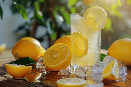 夏日清凉柠檬水图片