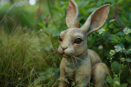草地中的小兔子图片