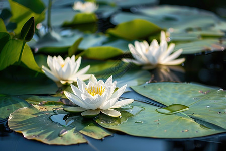 水面的莲花图片