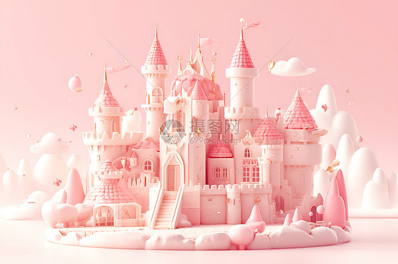 粉色梦幻城堡图片