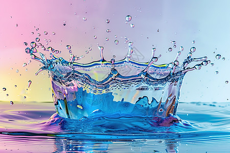 彩色背景下的水滴图片