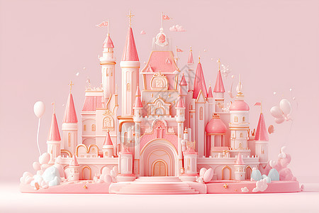 粉色城堡的童话世界图片