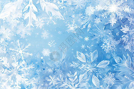 冬日的雪花背景图片