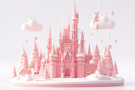 粉色糖果城堡图片
