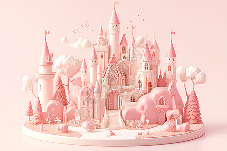 粉色陶土城堡图片