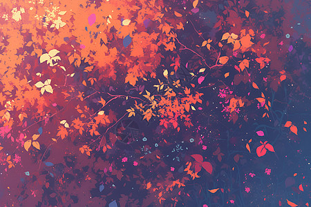 色彩斑斓的秋天树叶图片
