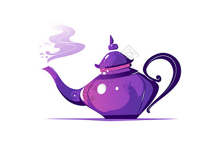 紫色的茶壶简单图标图片