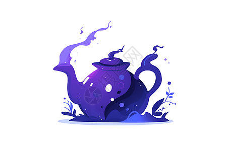 紫色茶壶图标图片