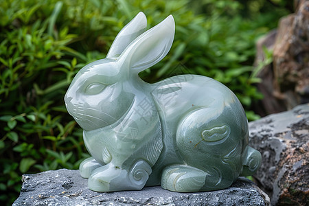 精美的兔子雕像图片