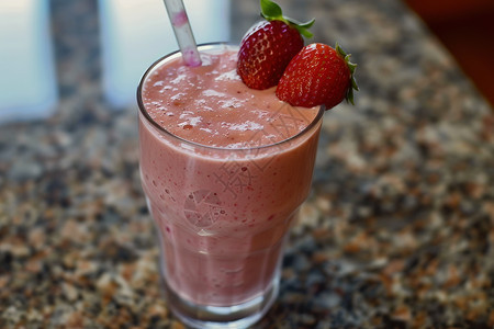 美味的草莓汁图片