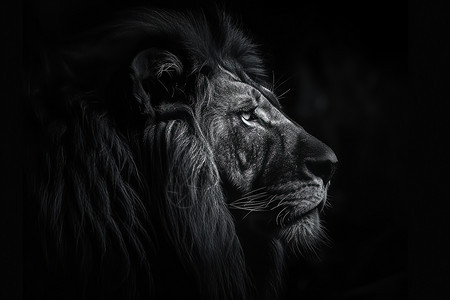 黑暗中的狮子图片