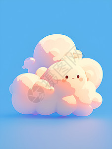 可爱的白云插画图片