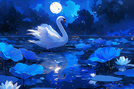 湖中的美丽天鹅图片