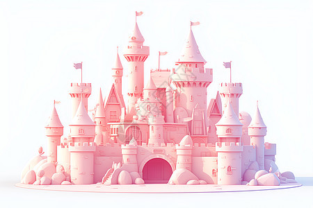 粉色粘土城堡背景图片