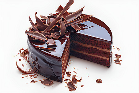 健康美味的巧克力蛋糕图片