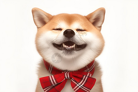 欢乐闭眼微笑的小狗图片
